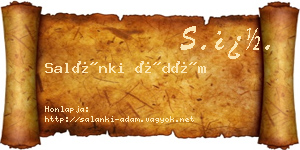 Salánki Ádám névjegykártya
